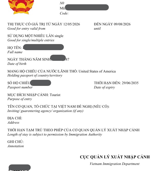 Vietnam E-visas are issued to foreign visitors.