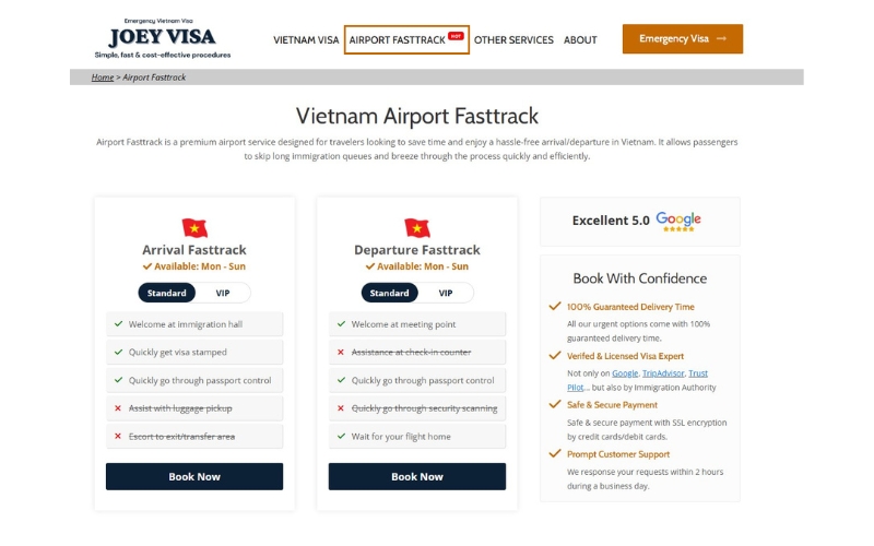 How to Book Fast Track Service