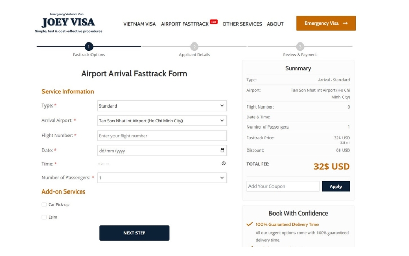 How to Book Fast Track Service